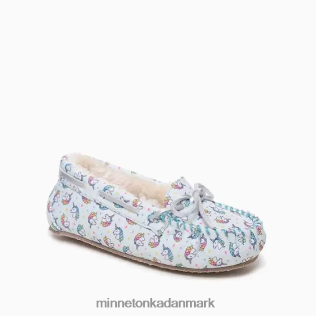 fodtøj blåt enhjørning print børn enhjørning moc Minnetonka 44RZ510
