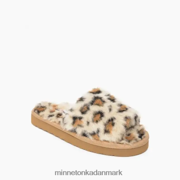 fodtøj creme leopard print børn lyla Minnetonka 44RZ505