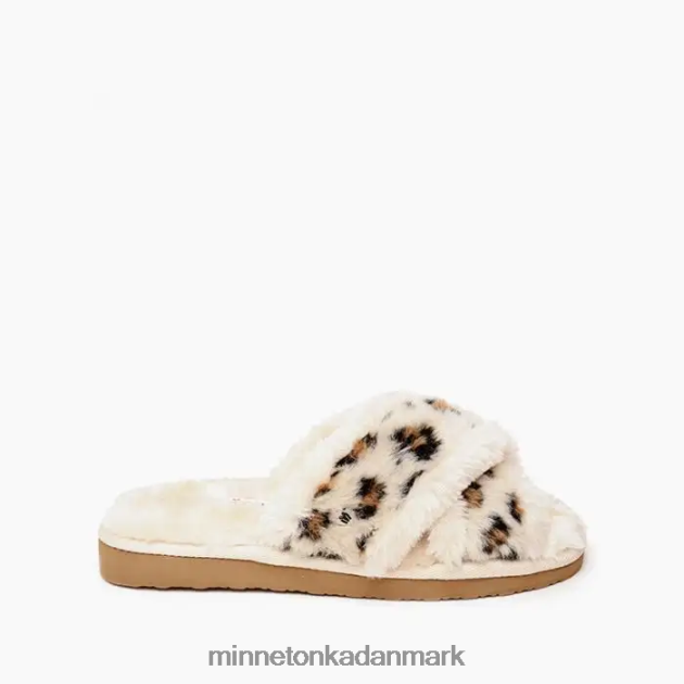fodtøj creme leopard print Kvinder lilly Minnetonka 44RZ282