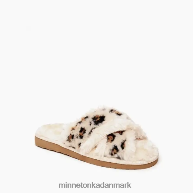 fodtøj creme leopard print Kvinder lilly Minnetonka 44RZ282