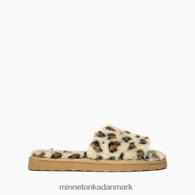 fodtøj creme leopard print Kvinder lolo Minnetonka 44RZ290