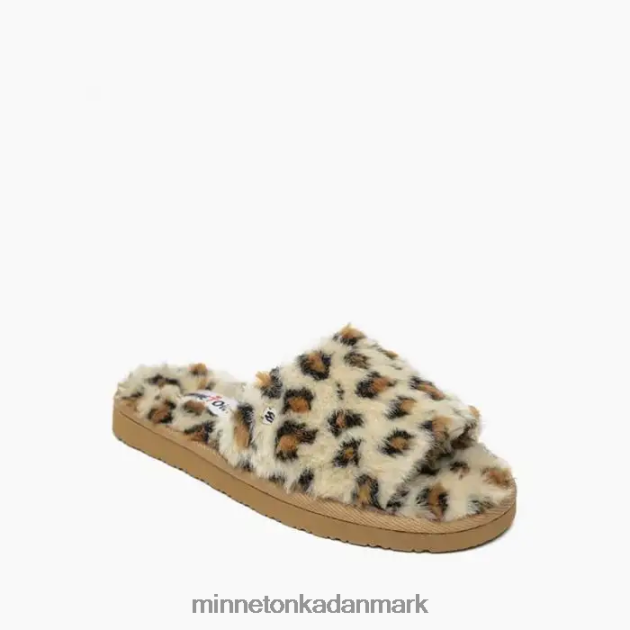 fodtøj creme leopard print Kvinder lolo Minnetonka 44RZ290