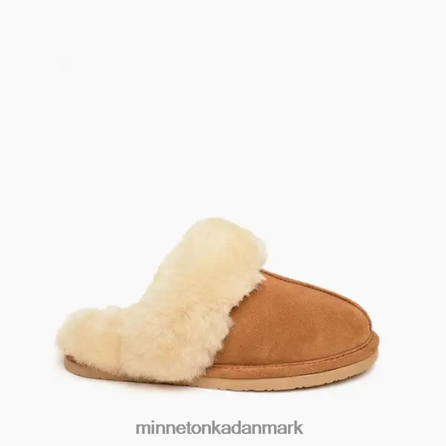 fodtøj gylden solbrun Kvinder fåreskindsrutschebane Minnetonka 44RZ236