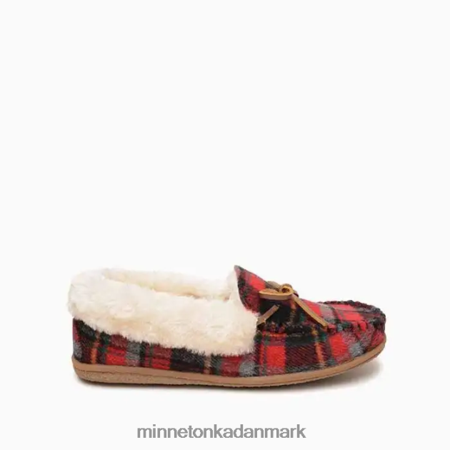 fodtøj rød efterårs plaid Kvinder lejrkrave moc Minnetonka 44RZ270