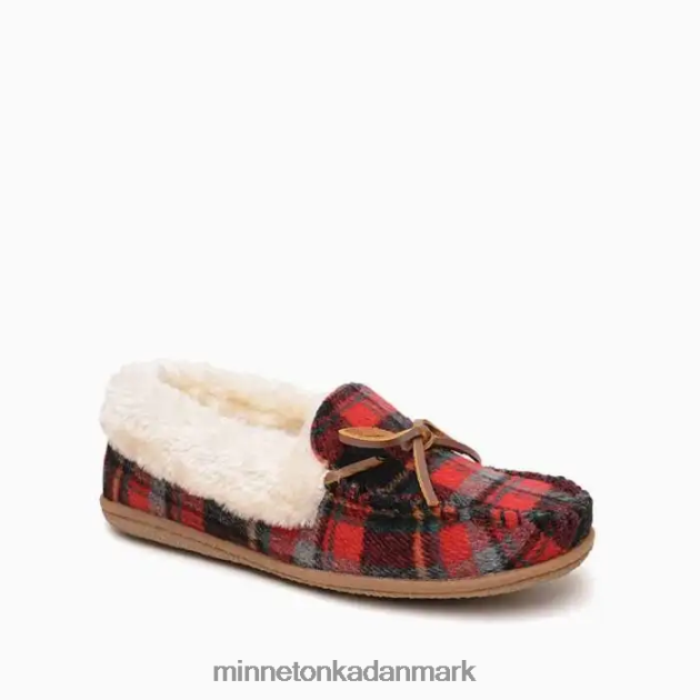 fodtøj rød efterårs plaid Kvinder lejrkrave moc Minnetonka 44RZ270