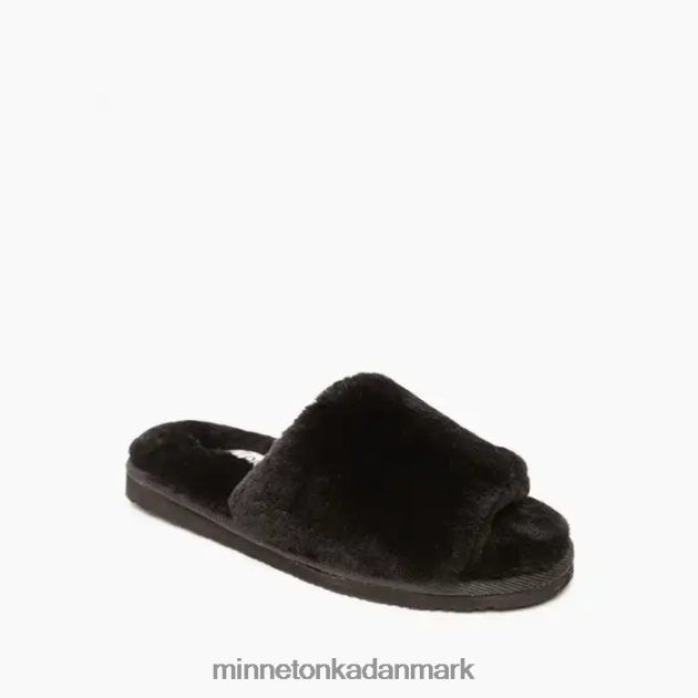 fodtøj sort Kvinder fåreskind åben rutsjebane Minnetonka 44RZ258