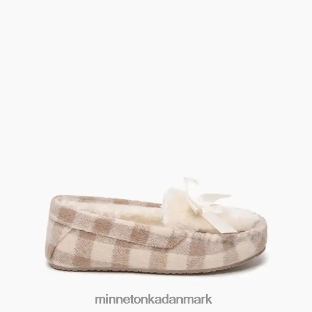 fodtøj tan-creme buffalo plaid Kvinder cosi Minnetonka 44RZ303