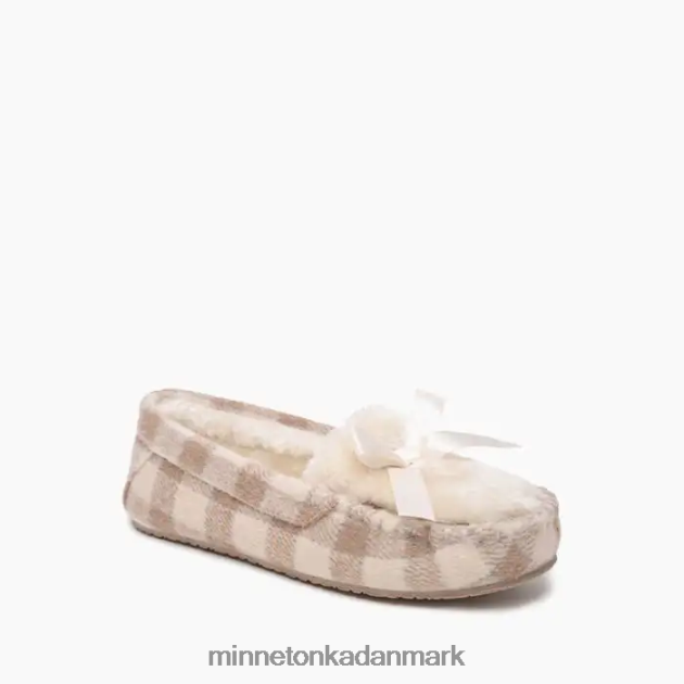 fodtøj tan-creme buffalo plaid Kvinder cosi Minnetonka 44RZ303