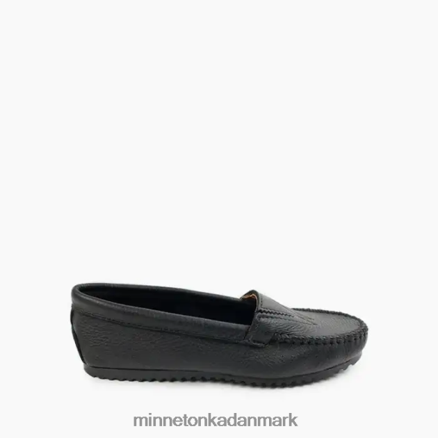 fodtøj sort Kvinder hjorteskindsslem foran Minnetonka 44RZ120