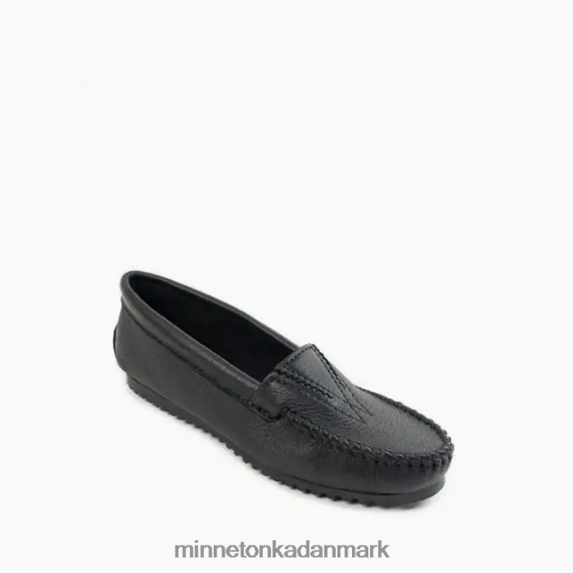 fodtøj sort Kvinder hjorteskindsslem foran Minnetonka 44RZ120