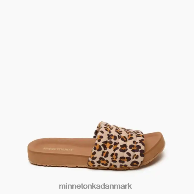 fodtøj creme leopard print Kvinder heidi Minnetonka 44RZ177