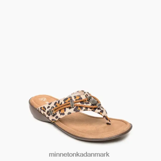 fodtøj creme leopard print Kvinder silverthorne 360 Minnetonka 44RZ155