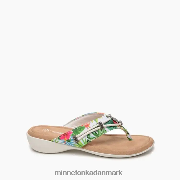 fodtøj hvidt tropisk print Kvinder silverthorne 360 Minnetonka 44RZ164