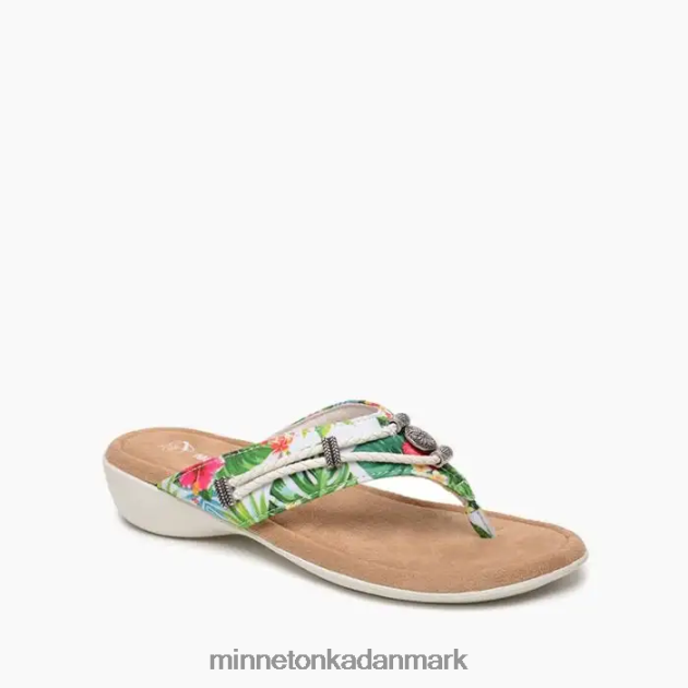 fodtøj hvidt tropisk print Kvinder silverthorne 360 Minnetonka 44RZ164
