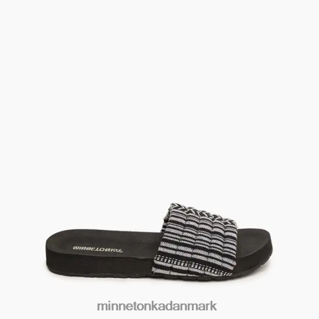 fodtøj sort stribe Kvinder heidi Minnetonka 44RZ175