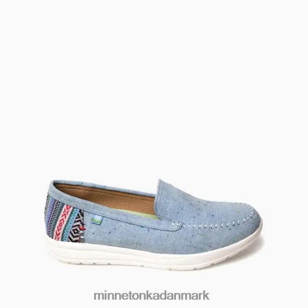 fodtøj let denim plet Kvinder opdage Minnetonka 44RZ105