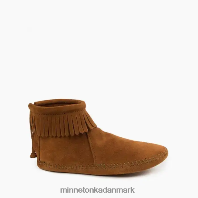 fodtøj Brun Kvinder softsole med lynlås bagpå Minnetonka 44RZ8