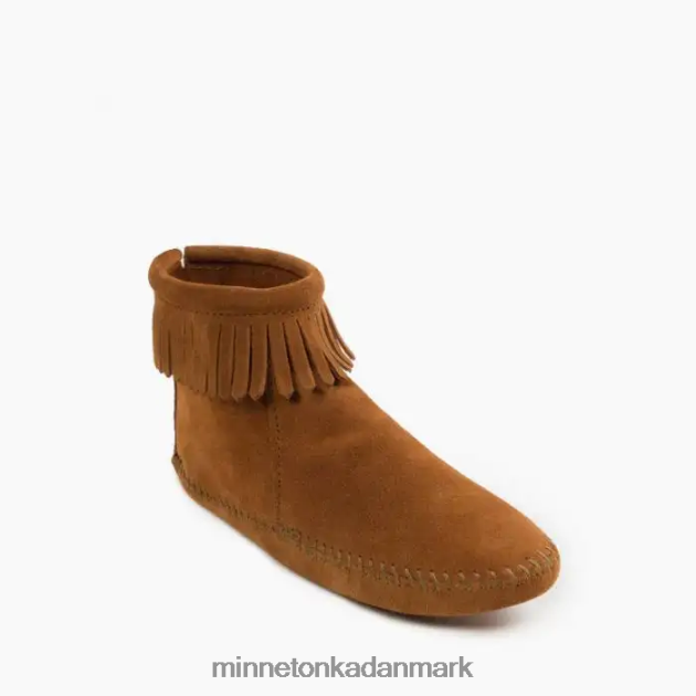 fodtøj Brun Kvinder softsole med lynlås bagpå Minnetonka 44RZ8