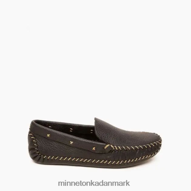 fodtøj sort og naturlig Mænd p.w. softsole drivende loafer Minnetonka 44RZ373