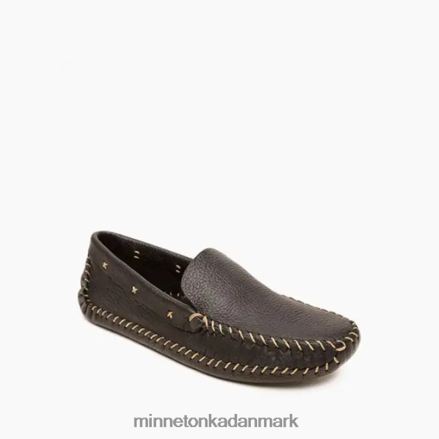 fodtøj sort og naturlig Mænd p.w. softsole drivende loafer Minnetonka 44RZ373