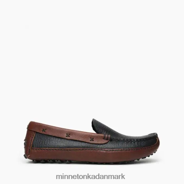 fodtøj sort overdel og brun underdel Mænd p.w. kørende loafer Minnetonka 44RZ385