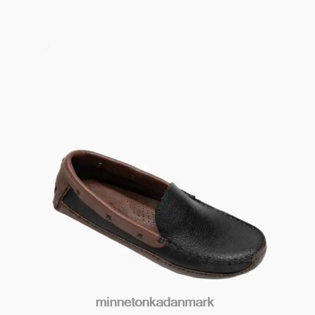 fodtøj sort overdel og brun underdel Mænd p.w. kørende loafer Minnetonka 44RZ385