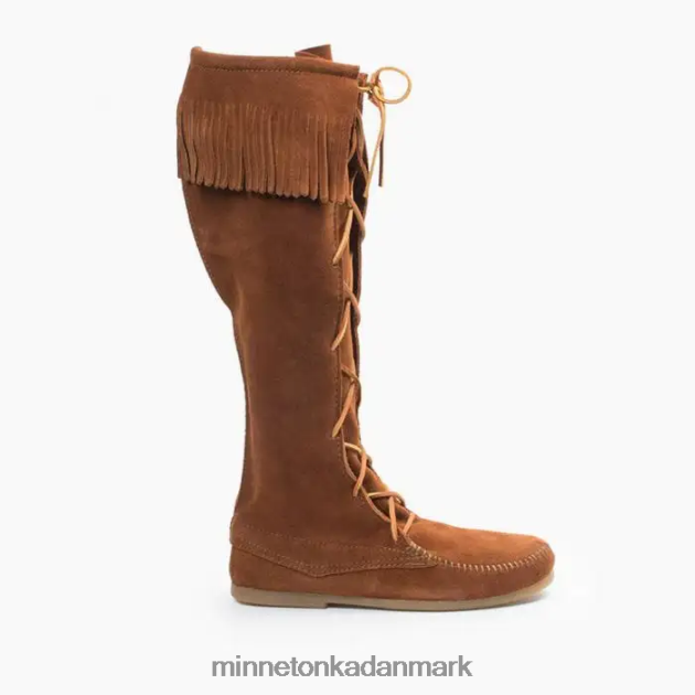 fodtøj Brun Mænd knæhøj støvle med blonder foran Minnetonka 44RZ441