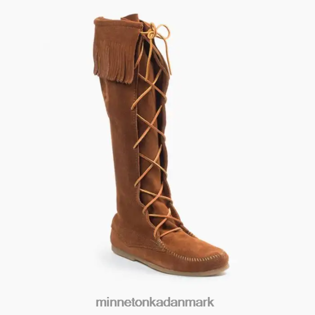 fodtøj Brun Mænd knæhøj støvle med blonder foran Minnetonka 44RZ441