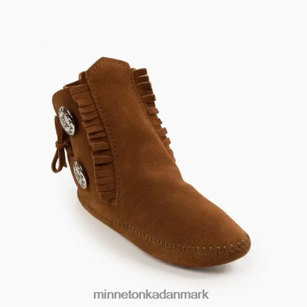 fodtøj Brun Mænd softsolstøvle med to knapper Minnetonka 44RZ439