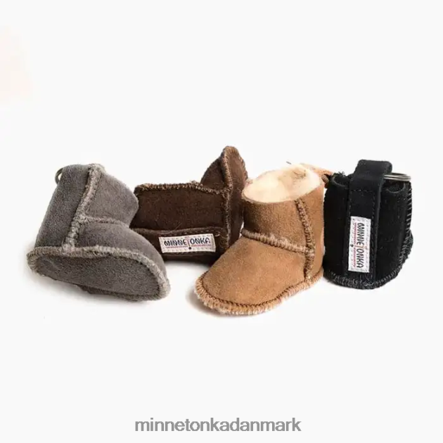 tilbehør sort unisex mini støvle nøgleringe Minnetonka 44RZ533